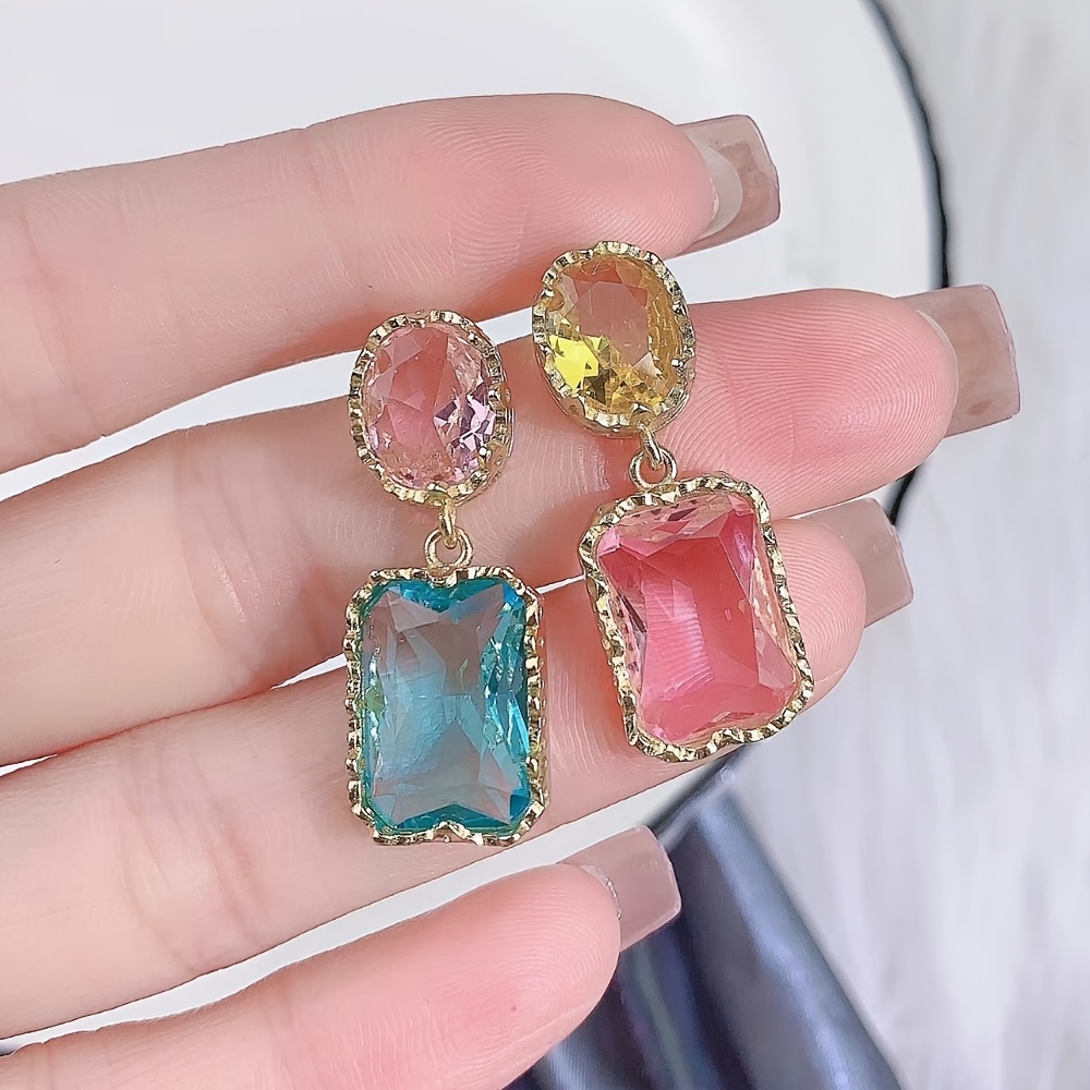 Colorful Asymmetrical Pendant Earrings for Women